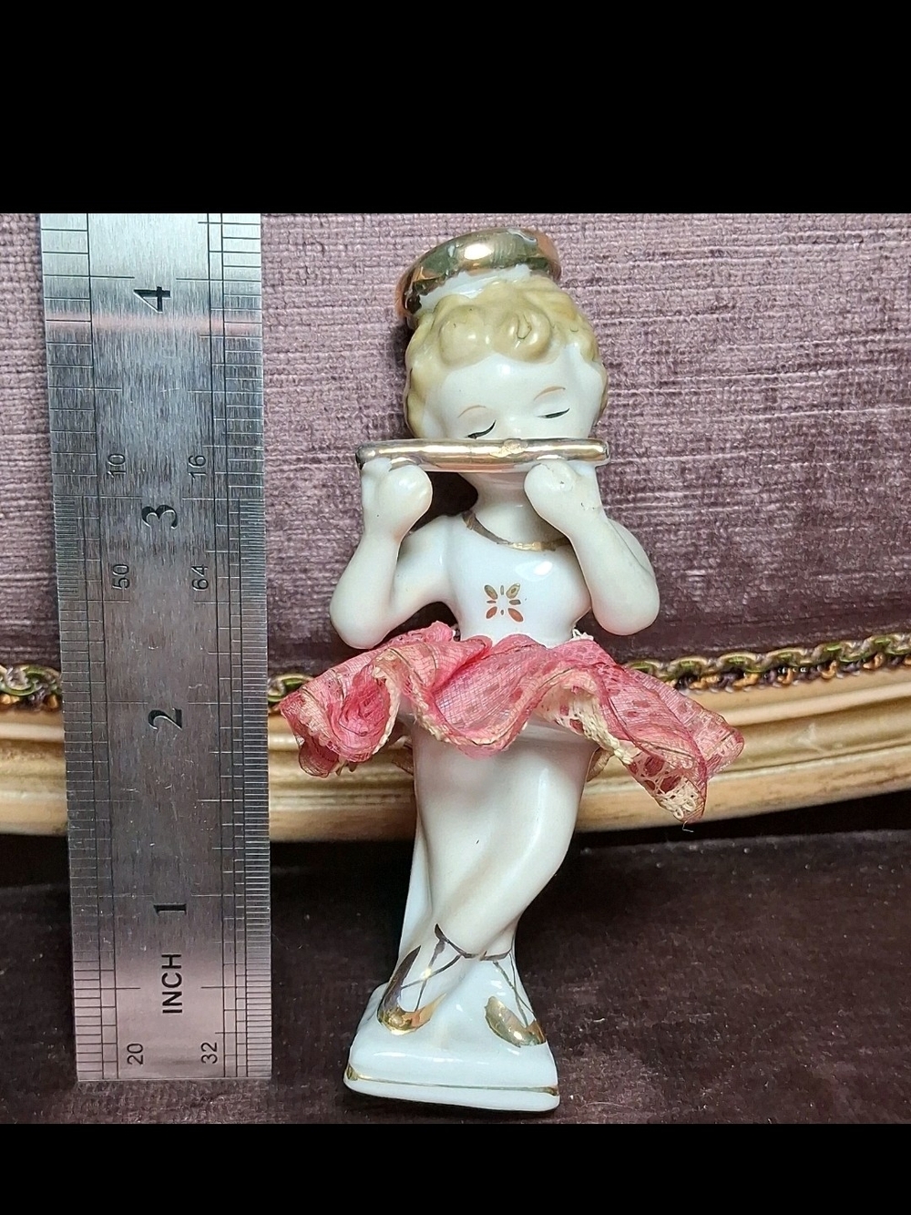 Porcelain Ballerina Figurine in Pink Tutu - Decorative Home Accent